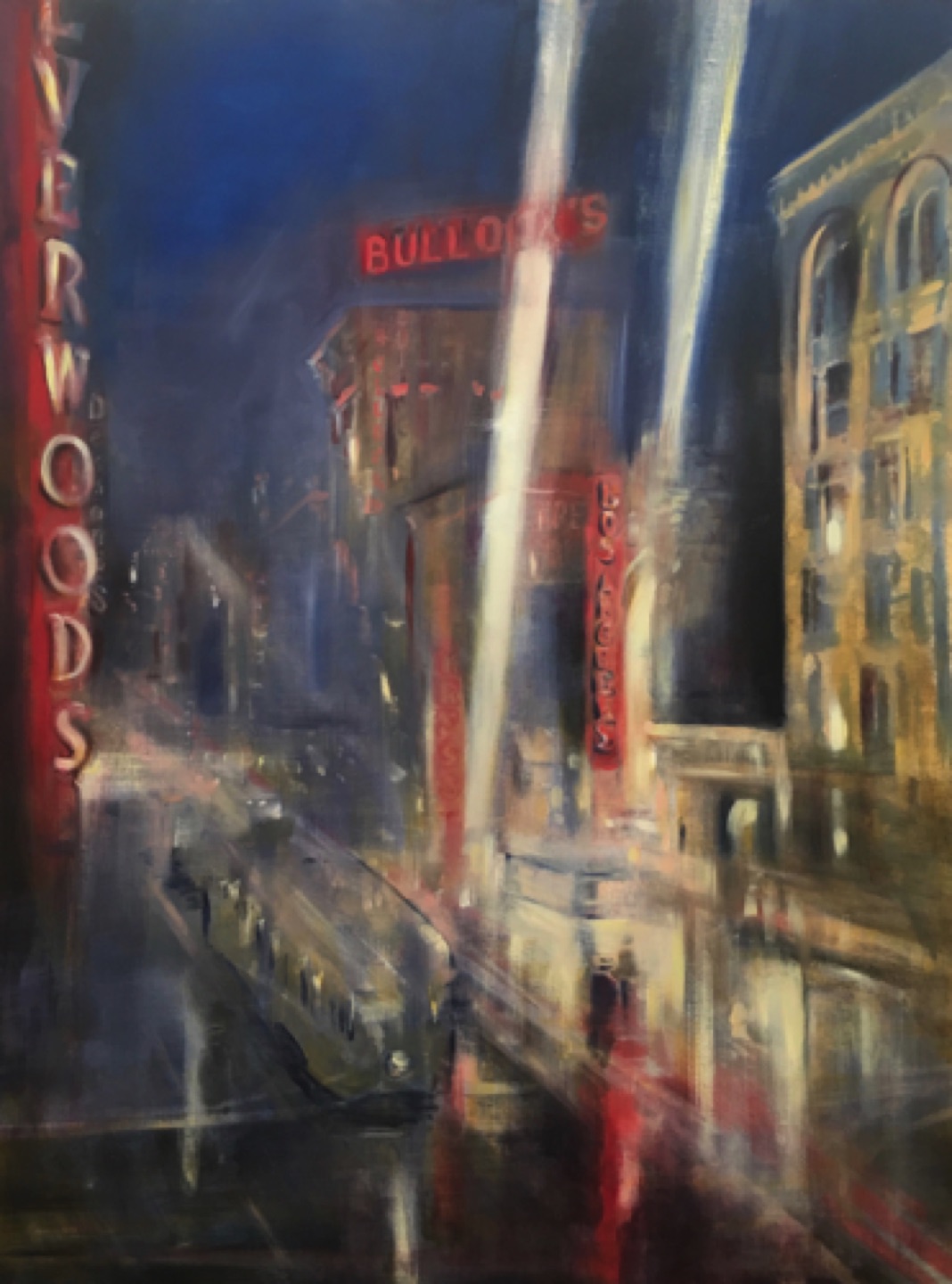 Gregg Chadwick
City Lights - Chaplin's Night
48"x36"oil on linen 2019
Spencer and Trine Churchill Collection, Hollywood, California