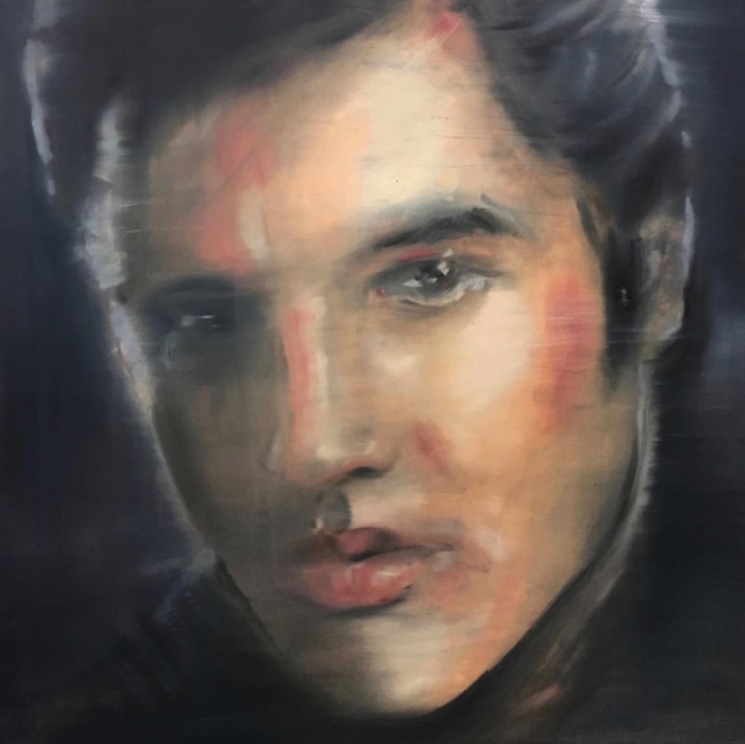“Gregg Chadwick takes the opposite stance in the oil-on-linen "Elvis Presley (Suspicion)." Here, a familiar depiction of the singer is rendered in blurry, shadowy lines, as if his memory is slowly fading and becoming the stuff of rumor and legend tending toward oblivion.”

- Fredric Koeppel, The Commercial Appeal, Memphis, Tennessee